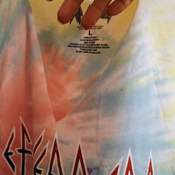 Def Leppard Tye Dye Cut Out Tshirt L, New - Picture 3 of 4